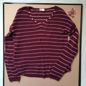 SO Sweater Maroon w/ stripes